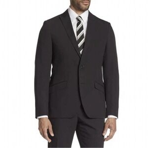 SAVILE ROW BRIXTON TWO BUTTON SKINNY FIT‎ SUIT JACKET BLACK NWT MEN'S 42L